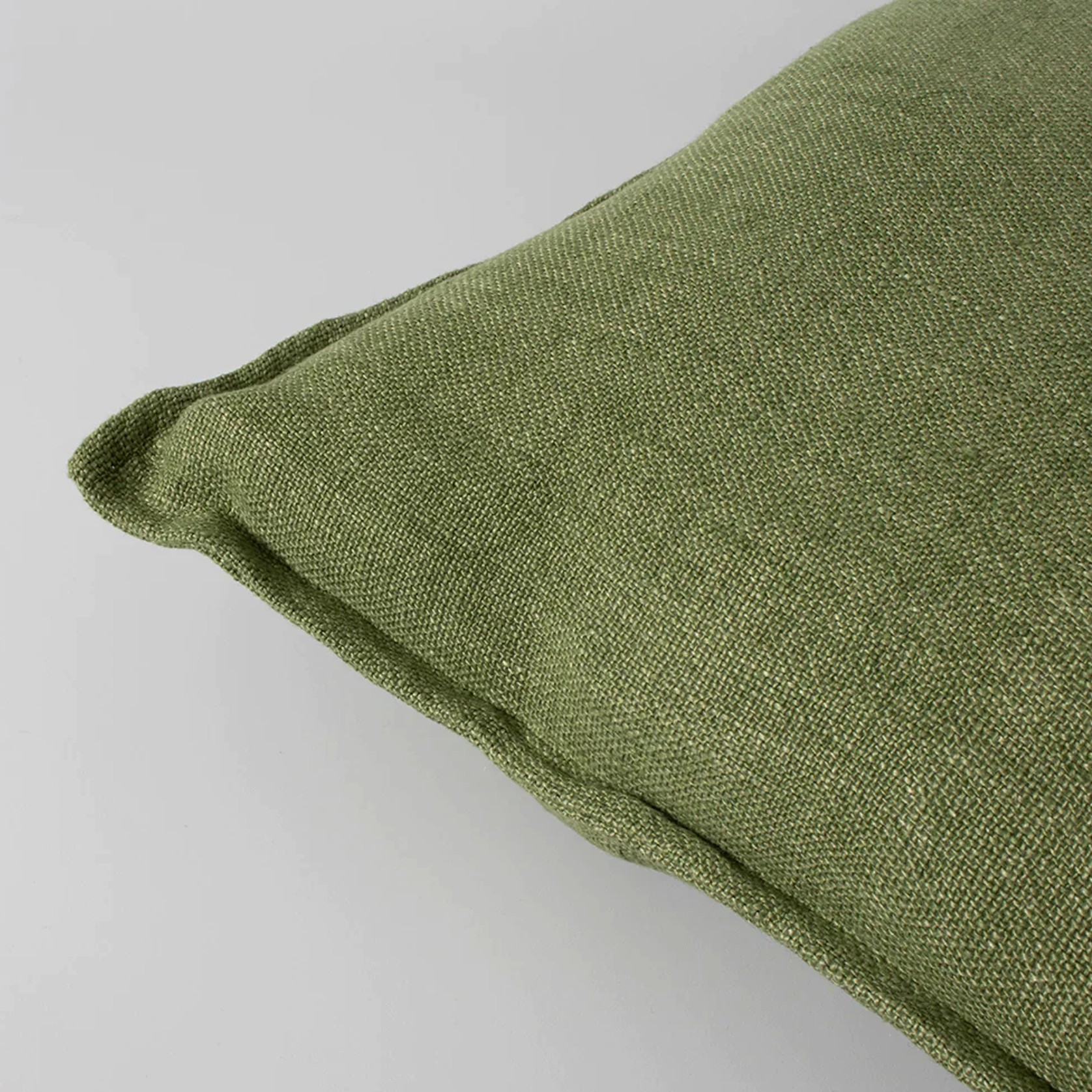 Baya Flaxmill Handwoven Linen Cushion | Olive gallery detail image