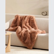 Pele Faux Fur Throw - Toasted Coconut | Baya gallery detail image