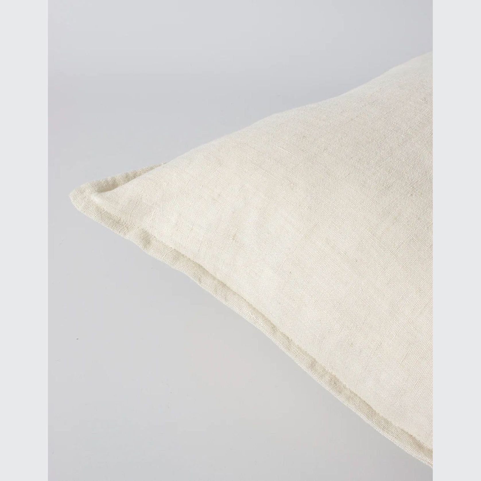 Baya Arcadia Handwoven Linen Cushion - Almond | Lumbar gallery detail image