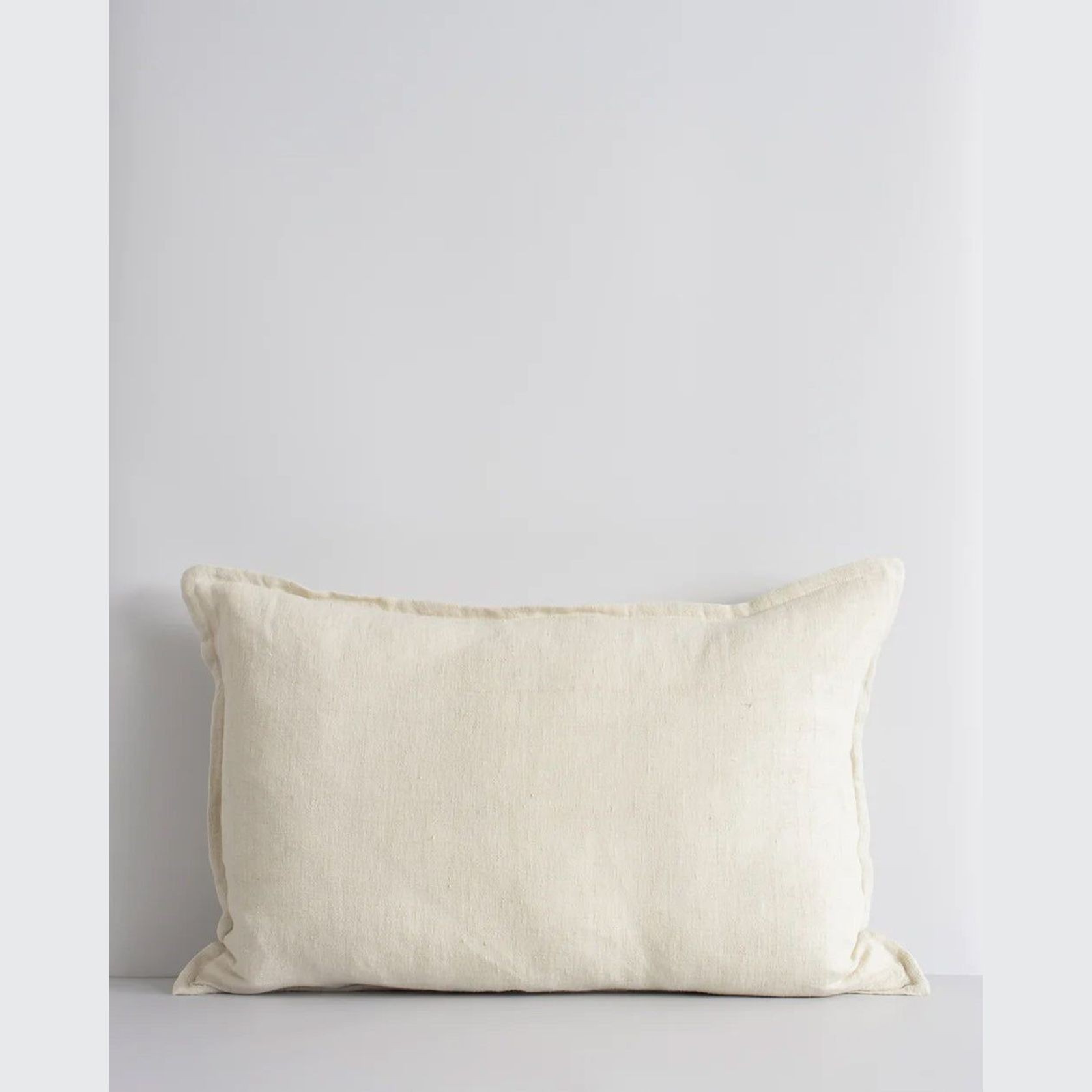 Baya Arcadia Handwoven Linen Cushion - Almond | Lumbar gallery detail image