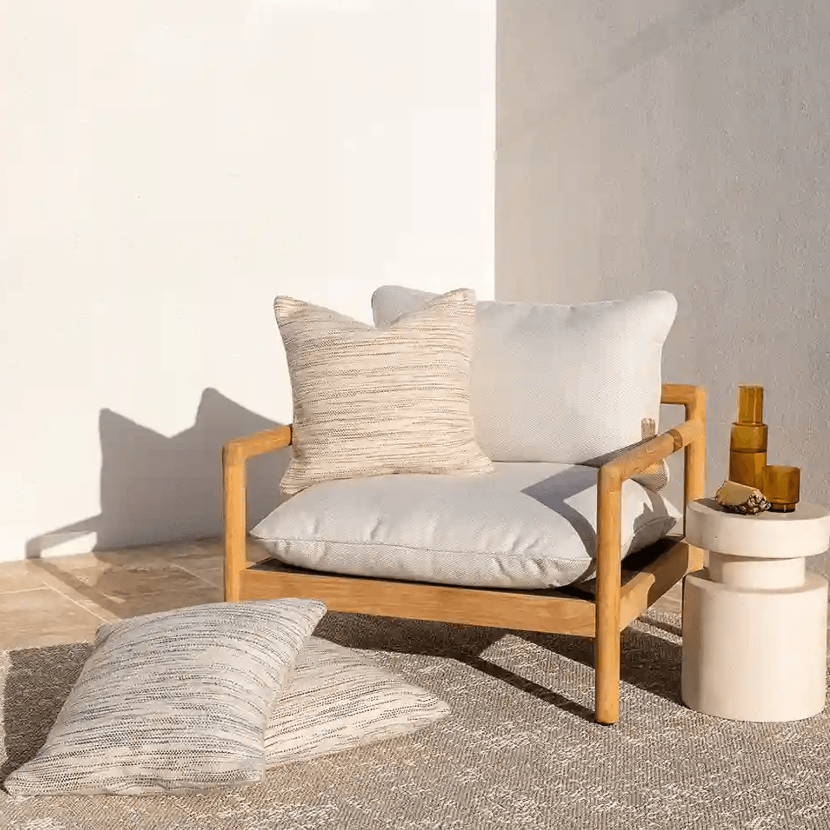 Baya Chandler In & Outdoor Cushion - Cumin | Warm Brown tones gallery detail image