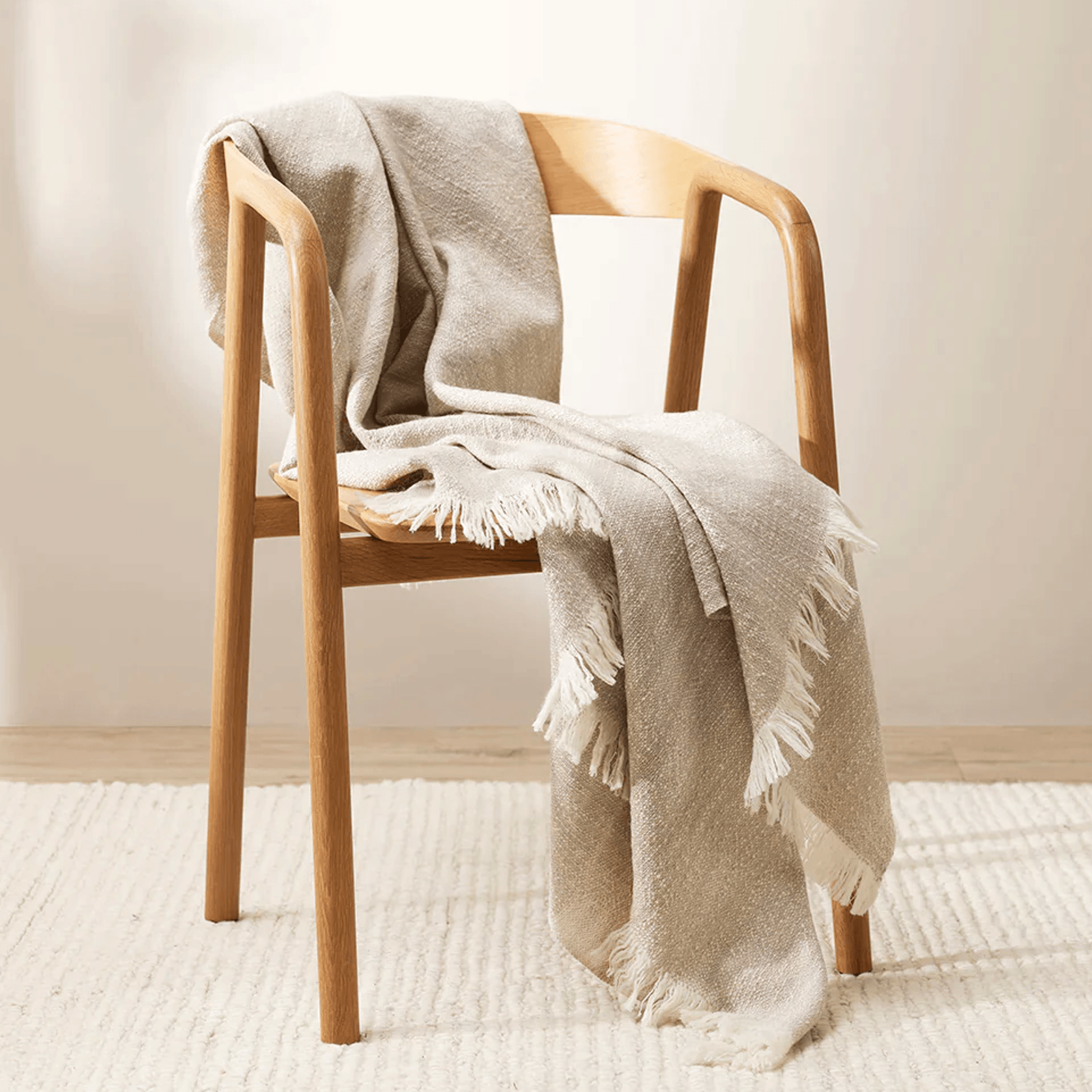 Baya Perendale Throw Oatmeal 100 Wool ArchiPro NZ