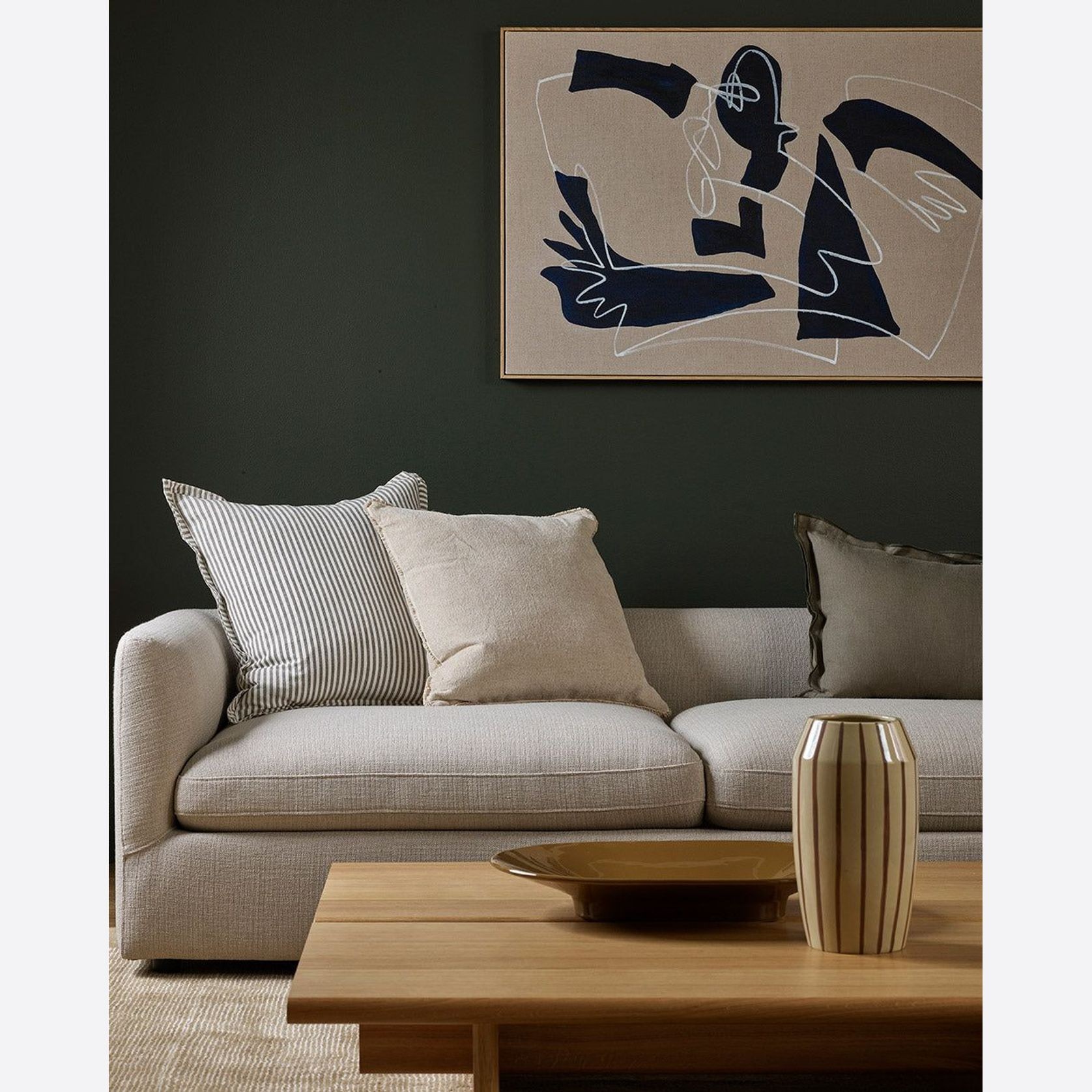 Baya Rowan Cushion - Olive gallery detail image