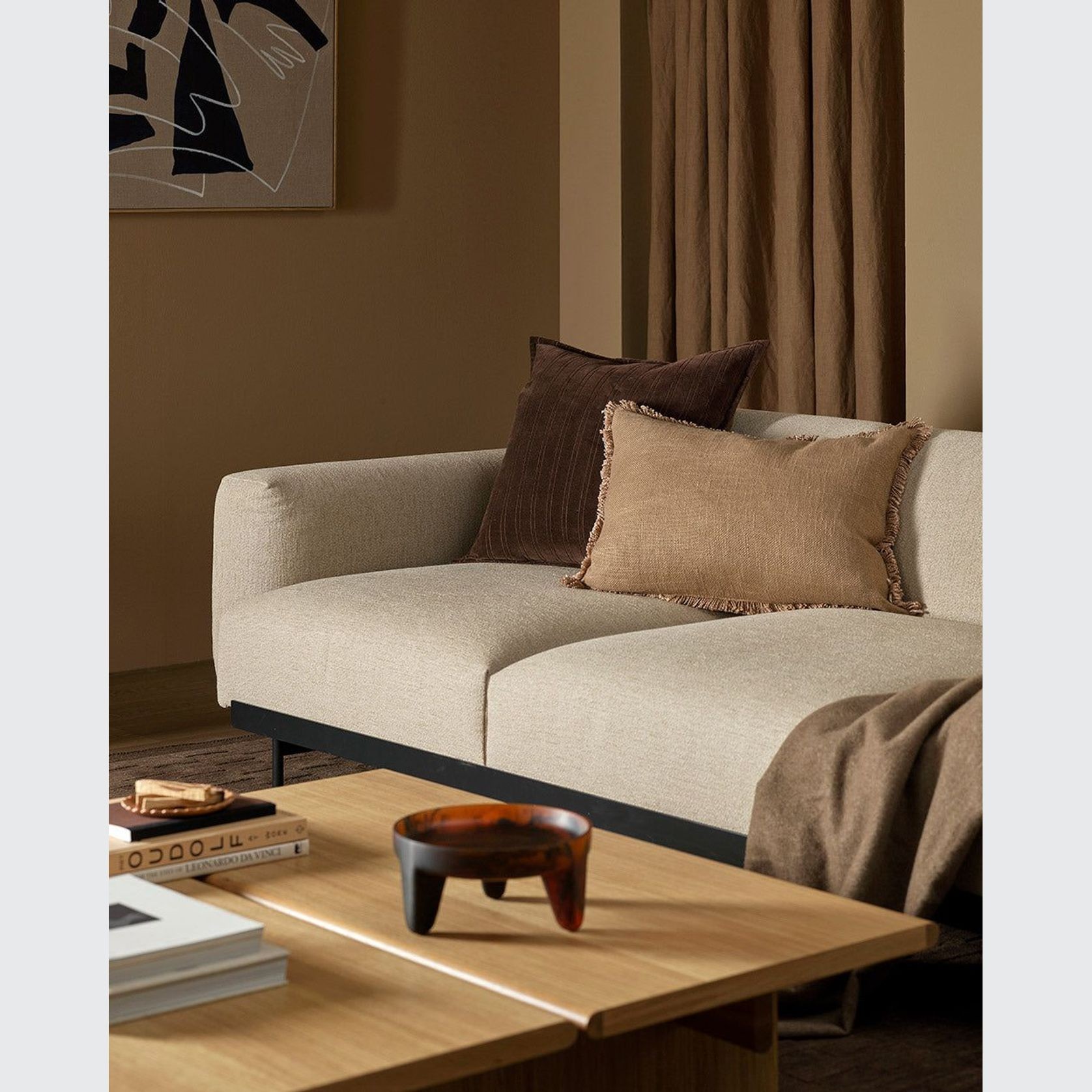 Baya Stria Cushion - Chocolate gallery detail image