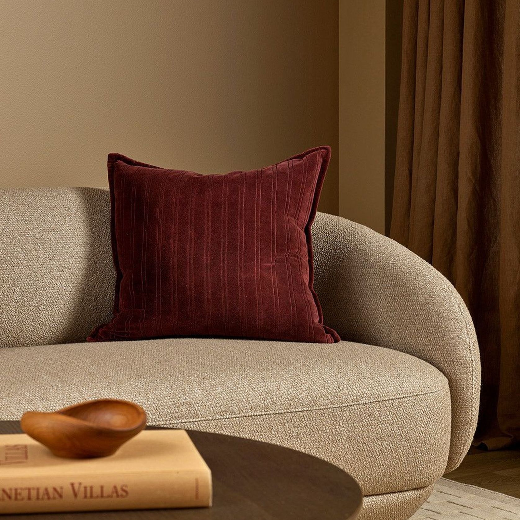 Baya Stria Cushion - Merlot gallery detail image