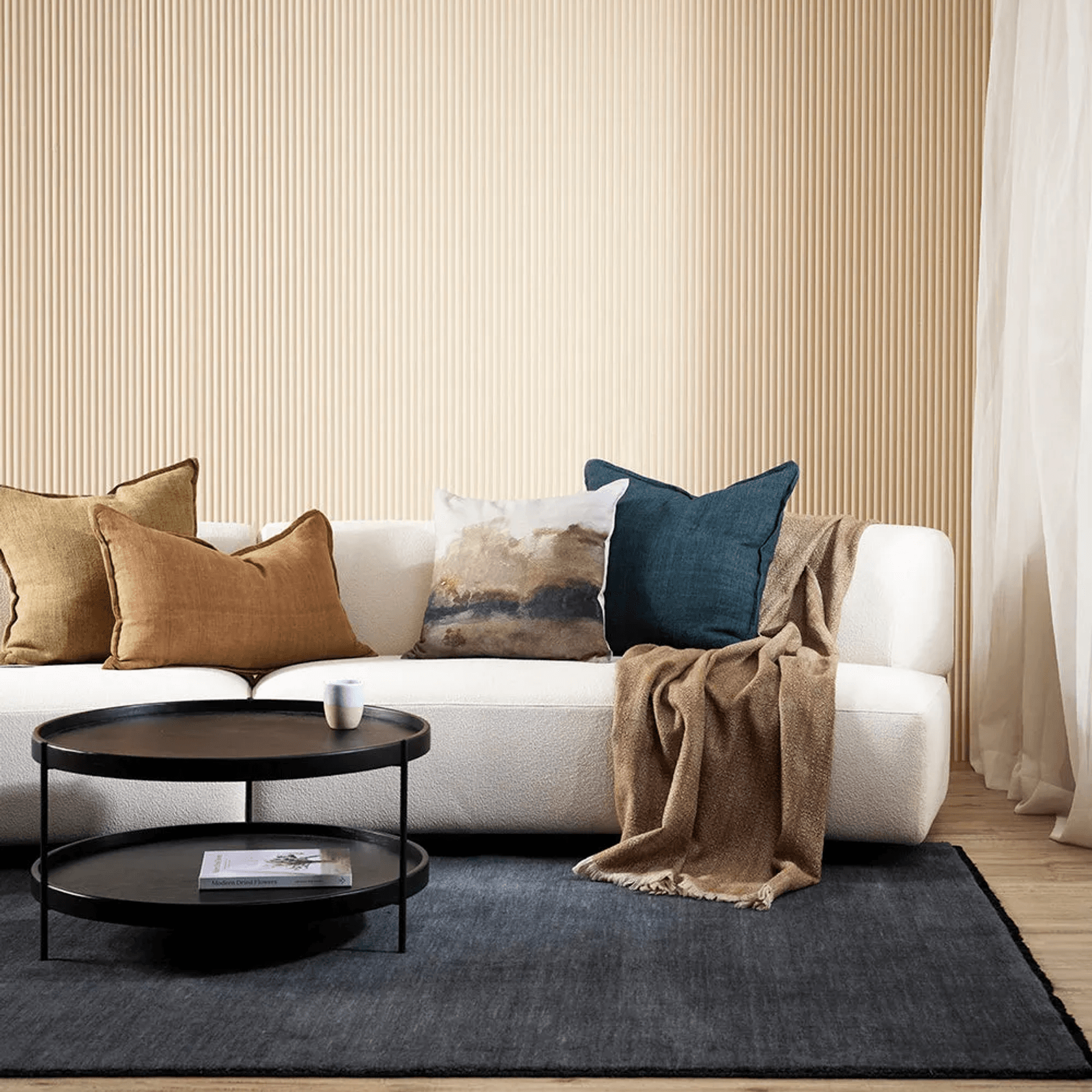 Baya Sandringham 100% NZ Wool Rug - Storm Blue gallery detail image
