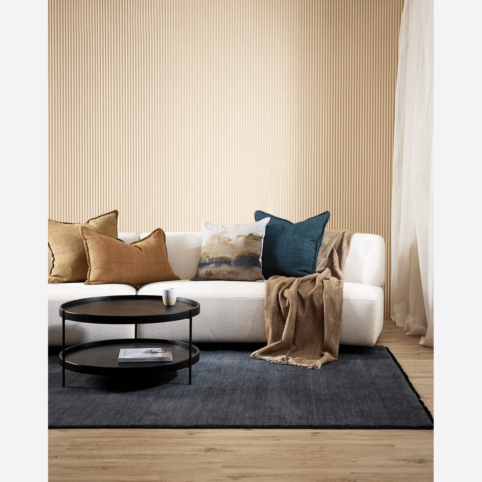 Baya Sandringham 100% NZ Wool Rug - Storm Blue gallery detail image