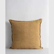 Baya Cassia Handwoven 100% Linen Cushion - Cumin | Square gallery detail image