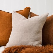 Baya Sandridge Cushion - Linen/Rust | 100% Linen gallery detail image