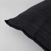 Baya Flaxmill Handwoven Linen Cushion | Black gallery detail image