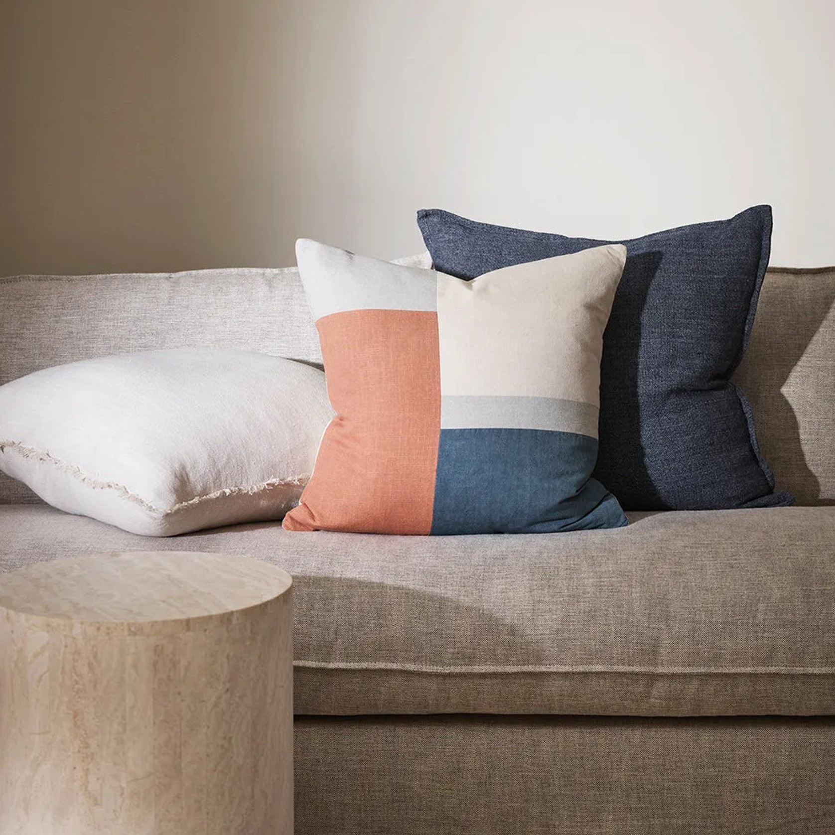 Baya Flaxmill Handwoven Linen Cushion - Thunder gallery detail image