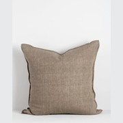 Baya Cassia Handwoven 100% Linen Cushion - Greige | Square gallery detail image
