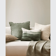 Baya Cassia Handwoven 100% Linen Cushion - Moss | Square gallery detail image