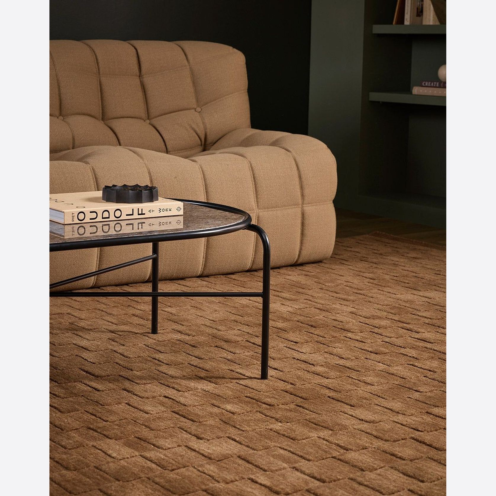 Baya Hugo NZ Wool Floor Rug - Toffee gallery detail image