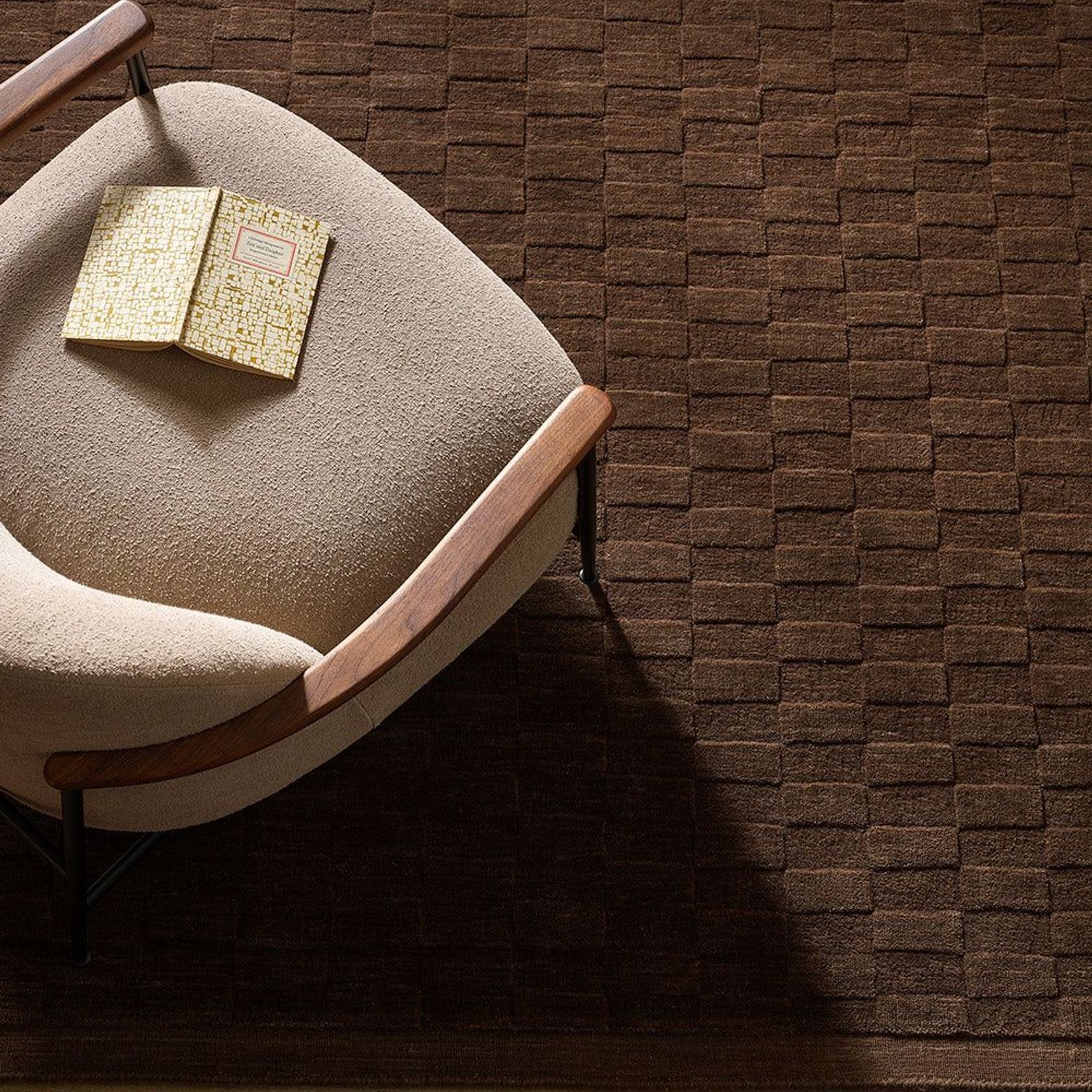 Baya Hugo Wool Floor Rug - Espresso gallery detail image