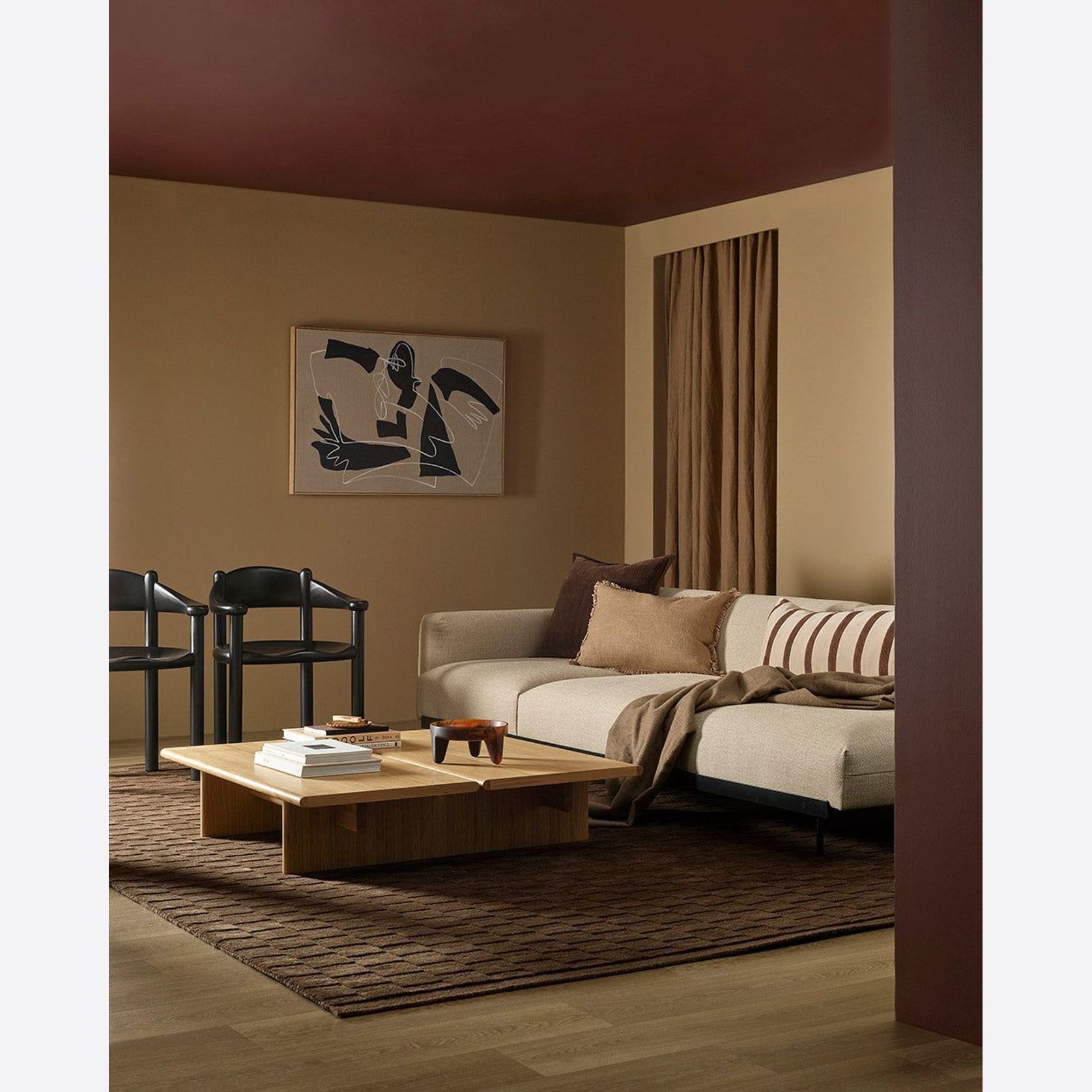 Baya Hugo Wool Floor Rug - Espresso gallery detail image