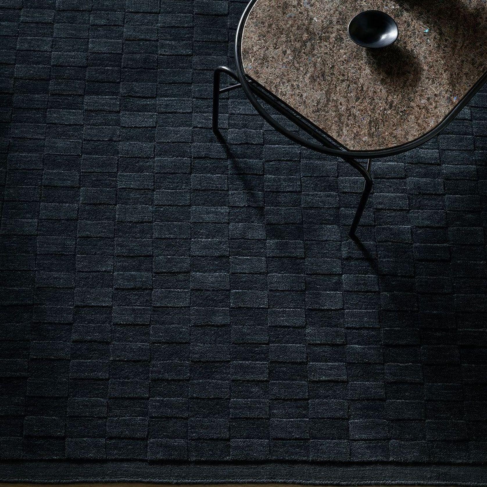 Baya Hugo Wool Floor Rug - Midnight gallery detail image