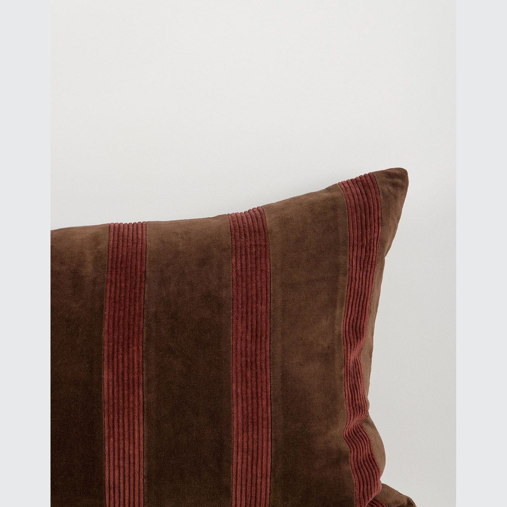 Baya Huxley Cushion - Chocolate/Cherry gallery detail image