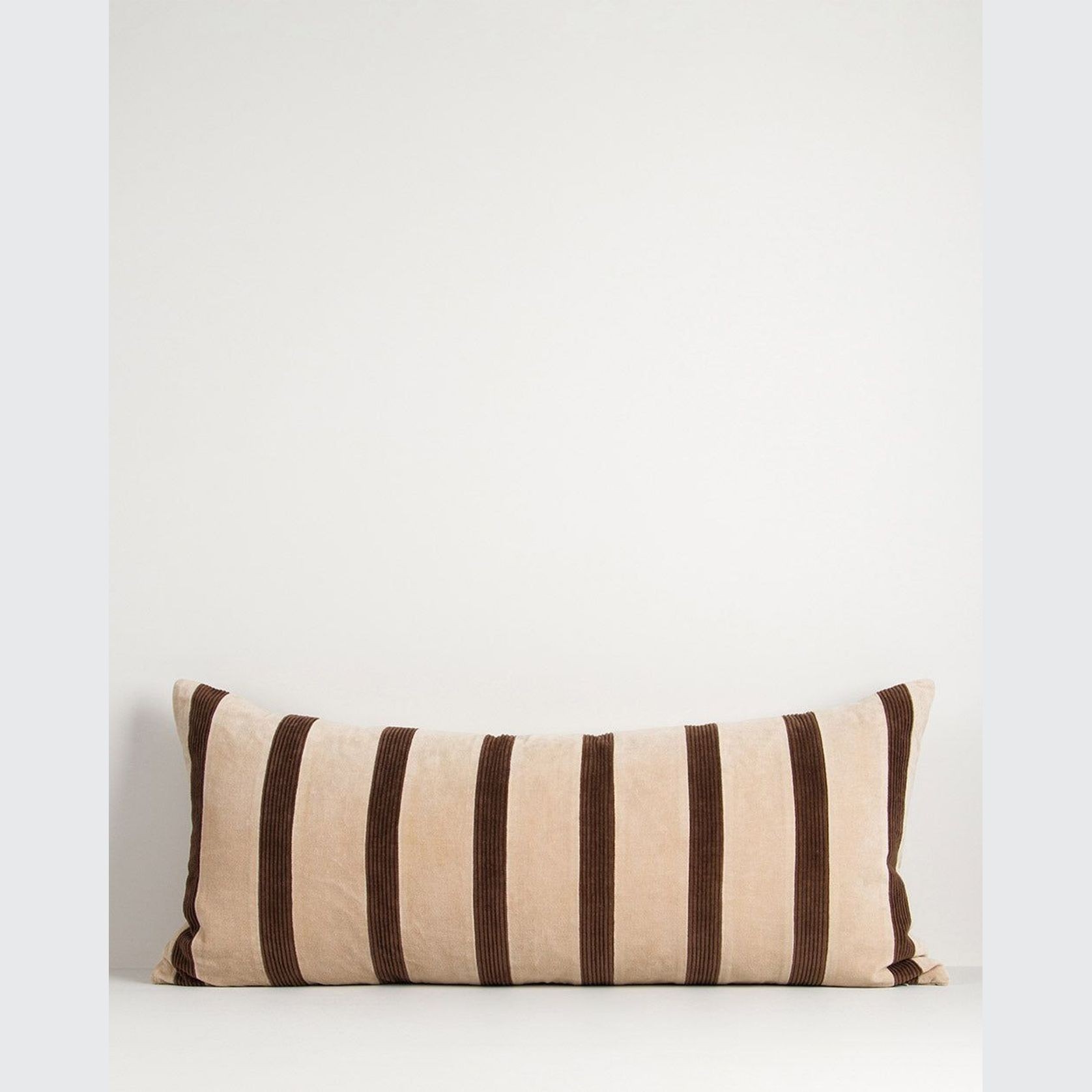 Baya Huxley Cushion -  Natural/Chocolate gallery detail image