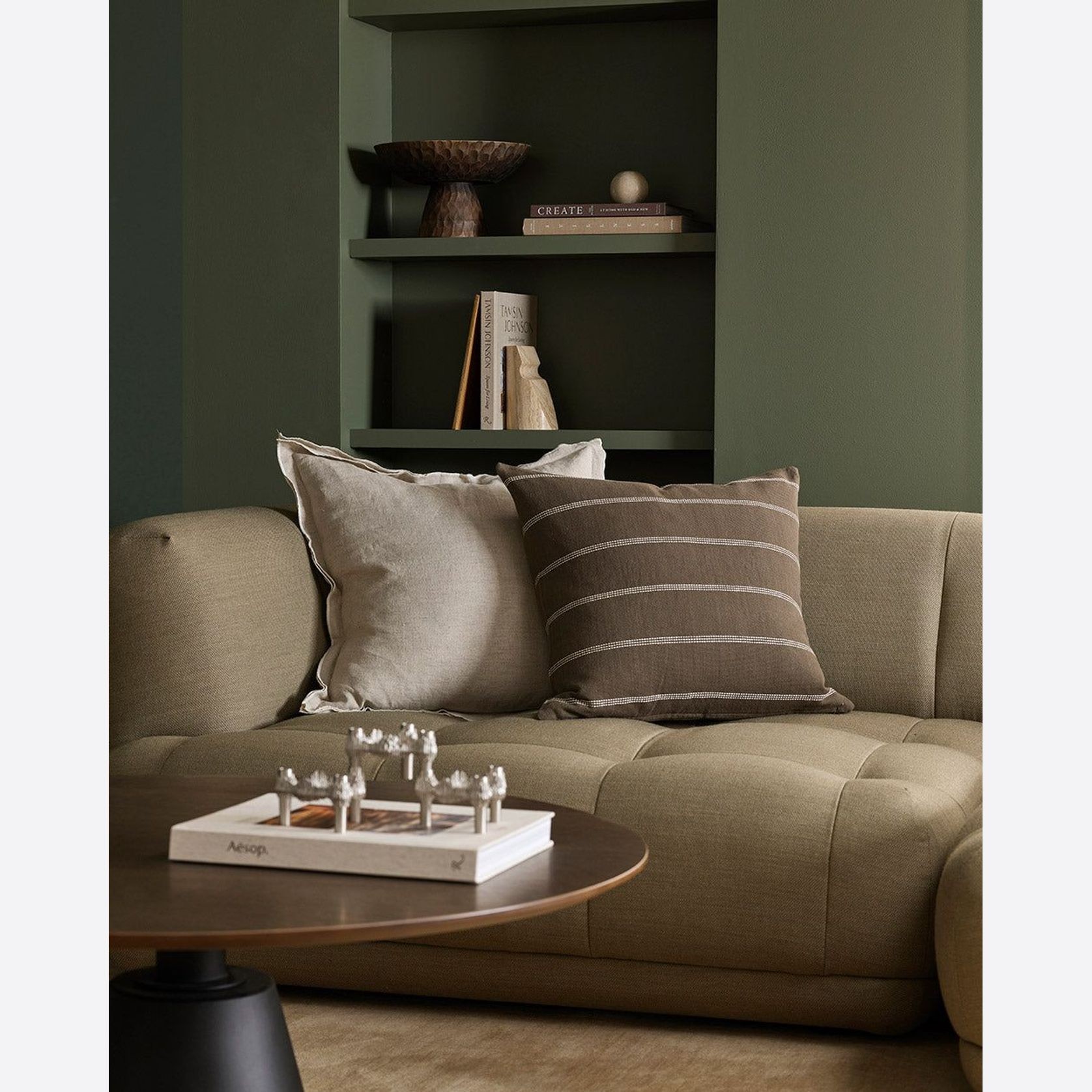 Baya Juno Cushion - Thyme gallery detail image