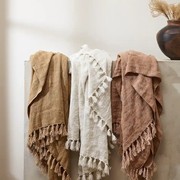 Baya Millhouse Throw - Cumin | 100% Linen gallery detail image