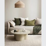 Baya Cassia Handwoven 100% Linen Cushion - Almond | Square gallery detail image