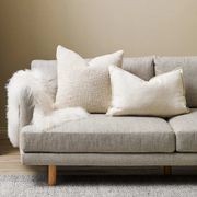 Baya Arcadia Handwoven Linen Cushion - Almond | Lumbar gallery detail image
