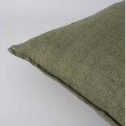 Baya Arcadia Handwoven Linen Cushion - Moss | Lumbar gallery detail image
