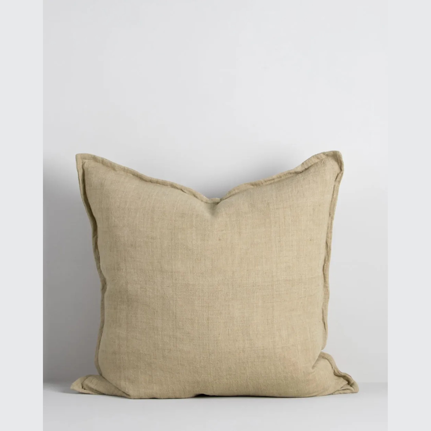 Baya Cassia Handwoven 100% Linen Cushion - Putty | Square gallery detail image