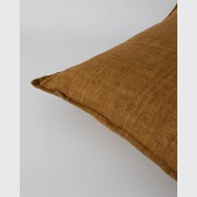 Cassia Handwoven 100% Linen Cushion - Tobacco | Square gallery detail image