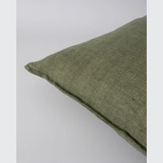 Baya Cassia Handwoven 100% Linen Cushion - Moss | Square gallery detail image