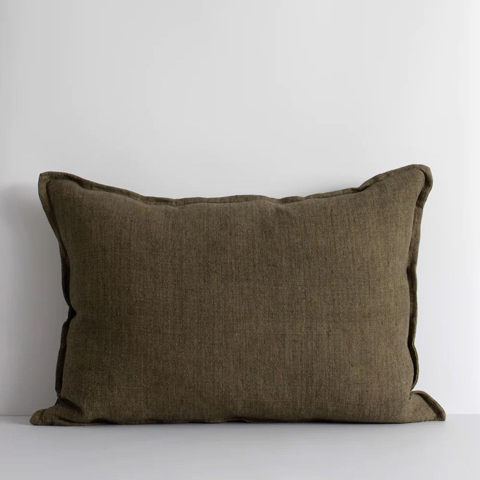 Baya Arcadia Handwoven Linen Cushion - Clove | Lumbar gallery detail image