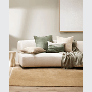 Baya Cassia Handwoven 100% Linen Cushion - Moss | Square gallery detail image