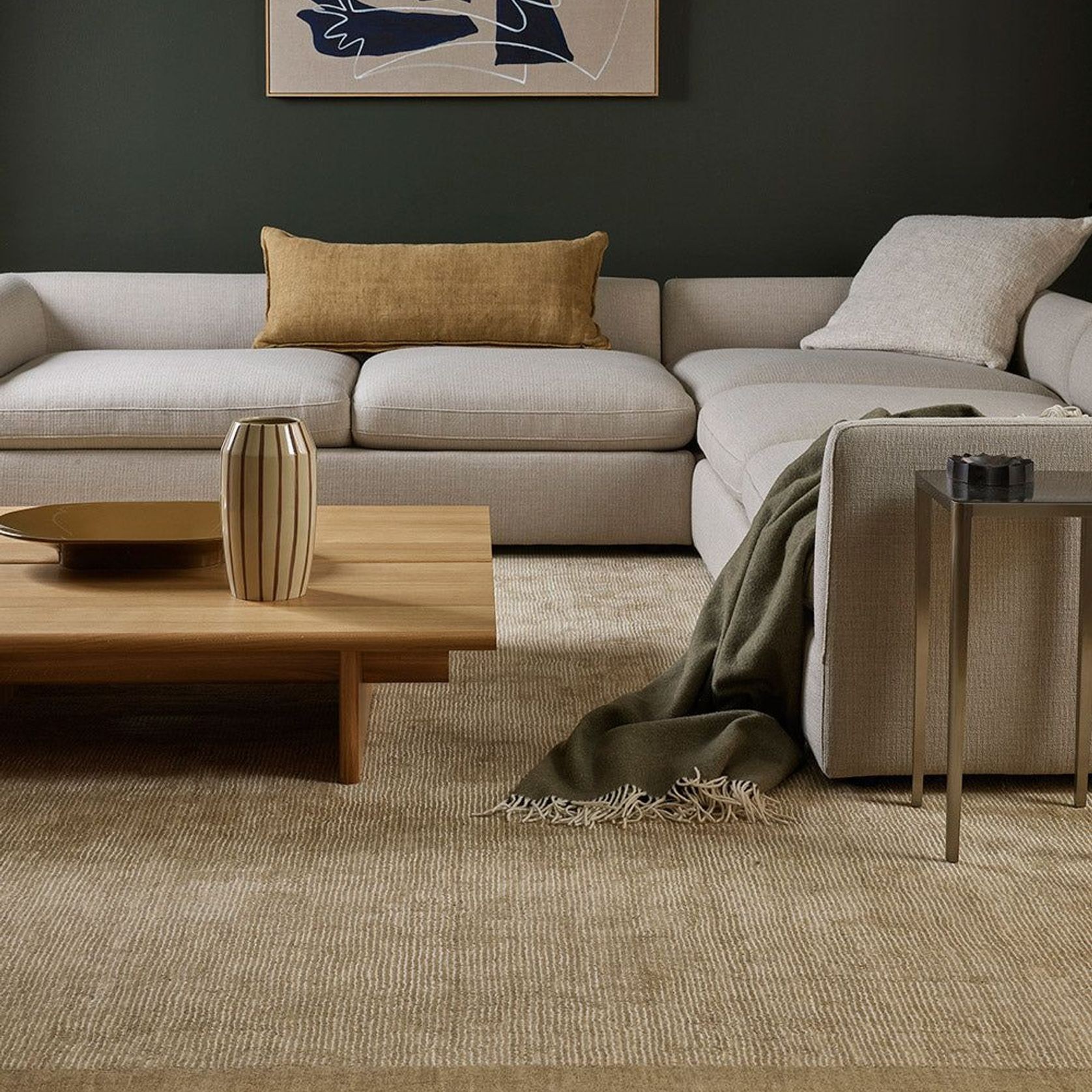 Mayfair Wool/Linen Floor Rug - Wheat gallery detail image