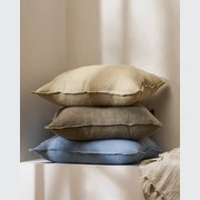 Baya Cassia Handwoven 100% Linen Cushion - Putty | Square gallery detail image