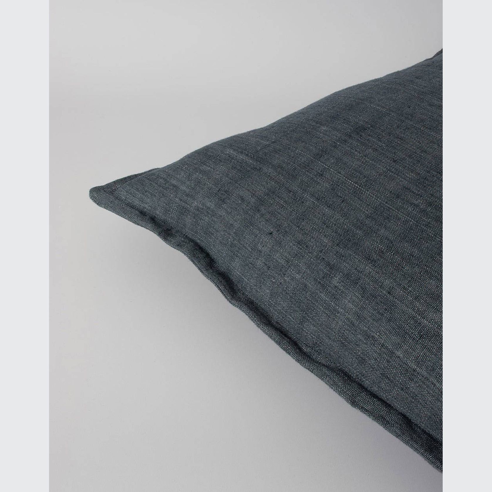 Baya Cassia Handwoven 100% Linen Cushion - Cloudburst | Square gallery detail image