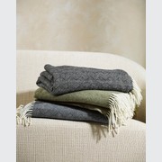 Baya Lana Throw Blanket - Moss | 100% NZ Wool gallery detail image