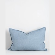 Baya Arcadia Handwoven Linen Cushion - Chambray | Lumbar gallery detail image