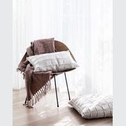 Bedu Linen Fringed Cushion Natural 60x60 gallery detail image