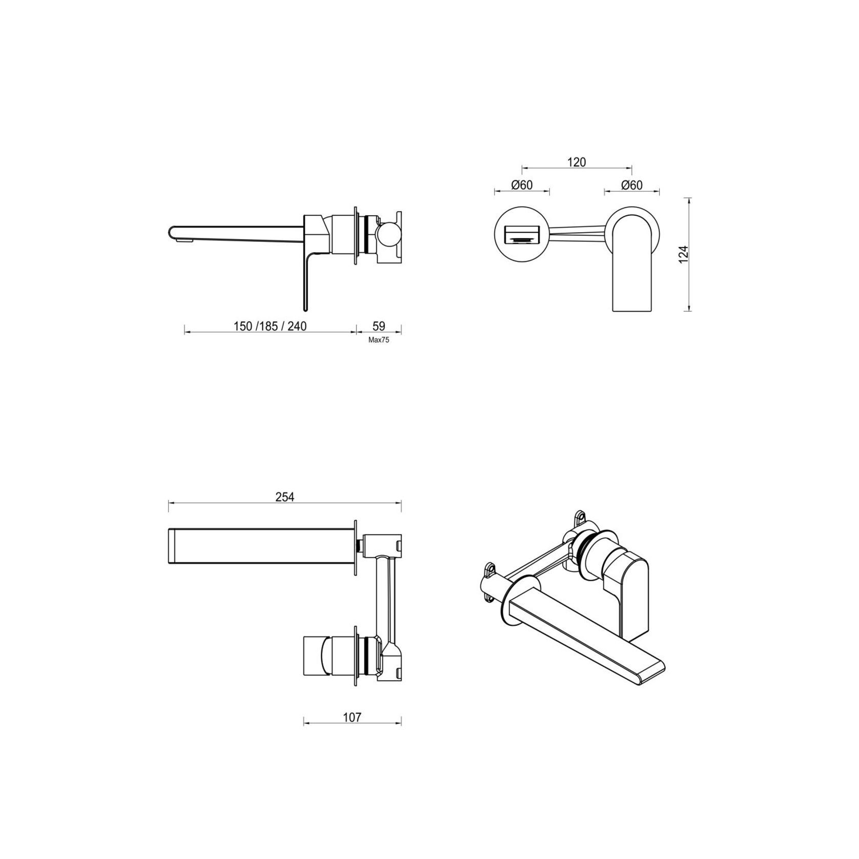 Eleniko Wall | Spout Combo | 2P | Trim Kit Only gallery detail image