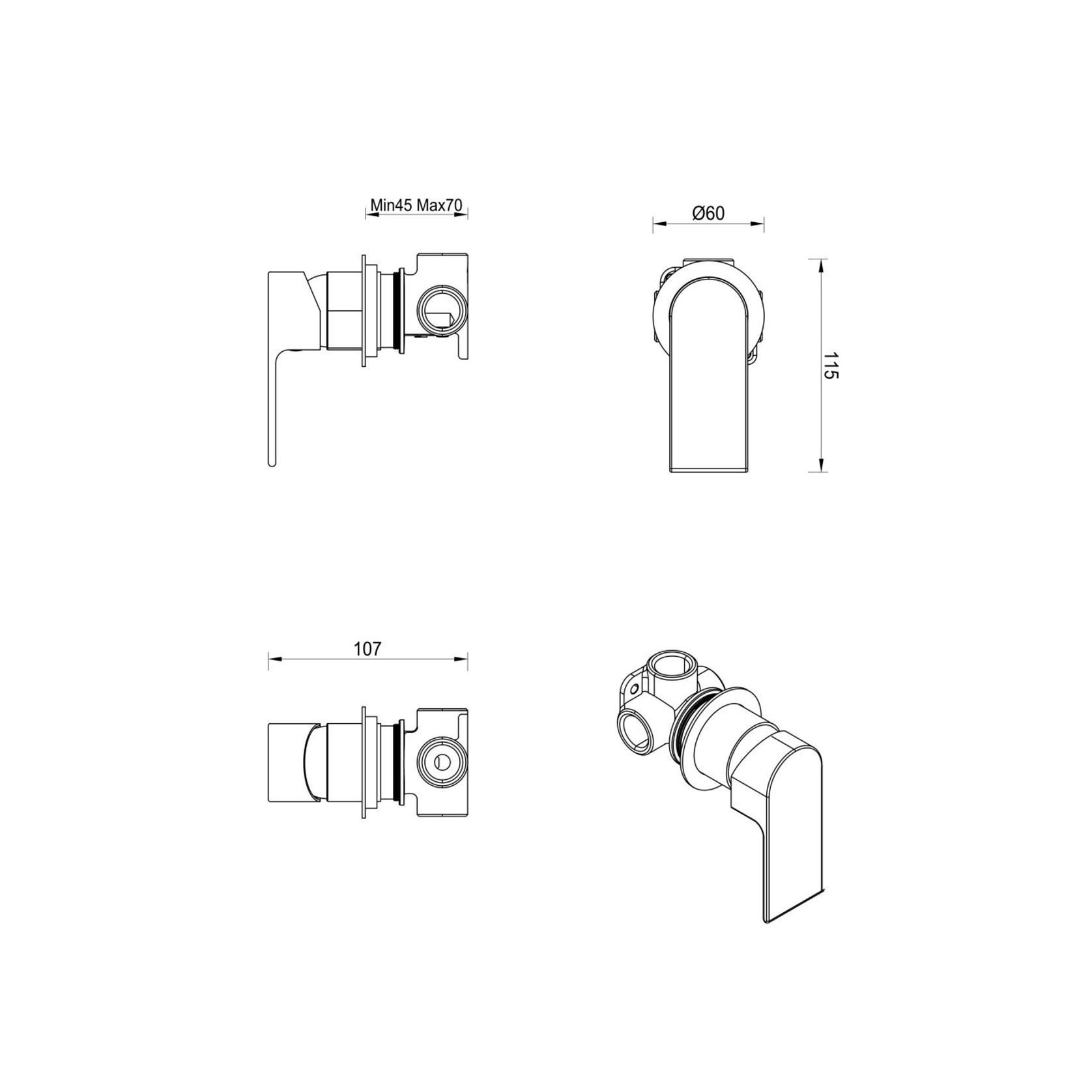 Eleniko Shower Mixer | Trim Kit Only gallery detail image