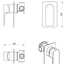 Beki Shower Mixer | Square Plate | Trim Kit Only gallery detail image