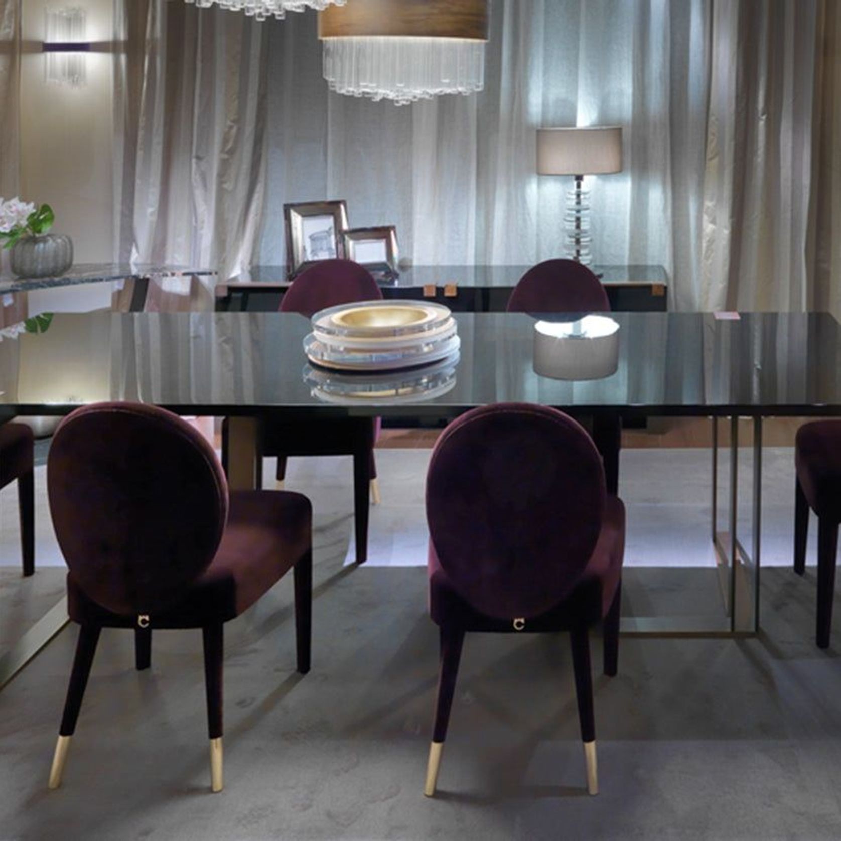 Black and Gold Dining Table gallery detail image