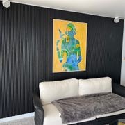 WOODFLEX Flexible Wooden Slat Wall Panel - Black - 2700mm x 600mm - Half Round 27mm gallery detail image