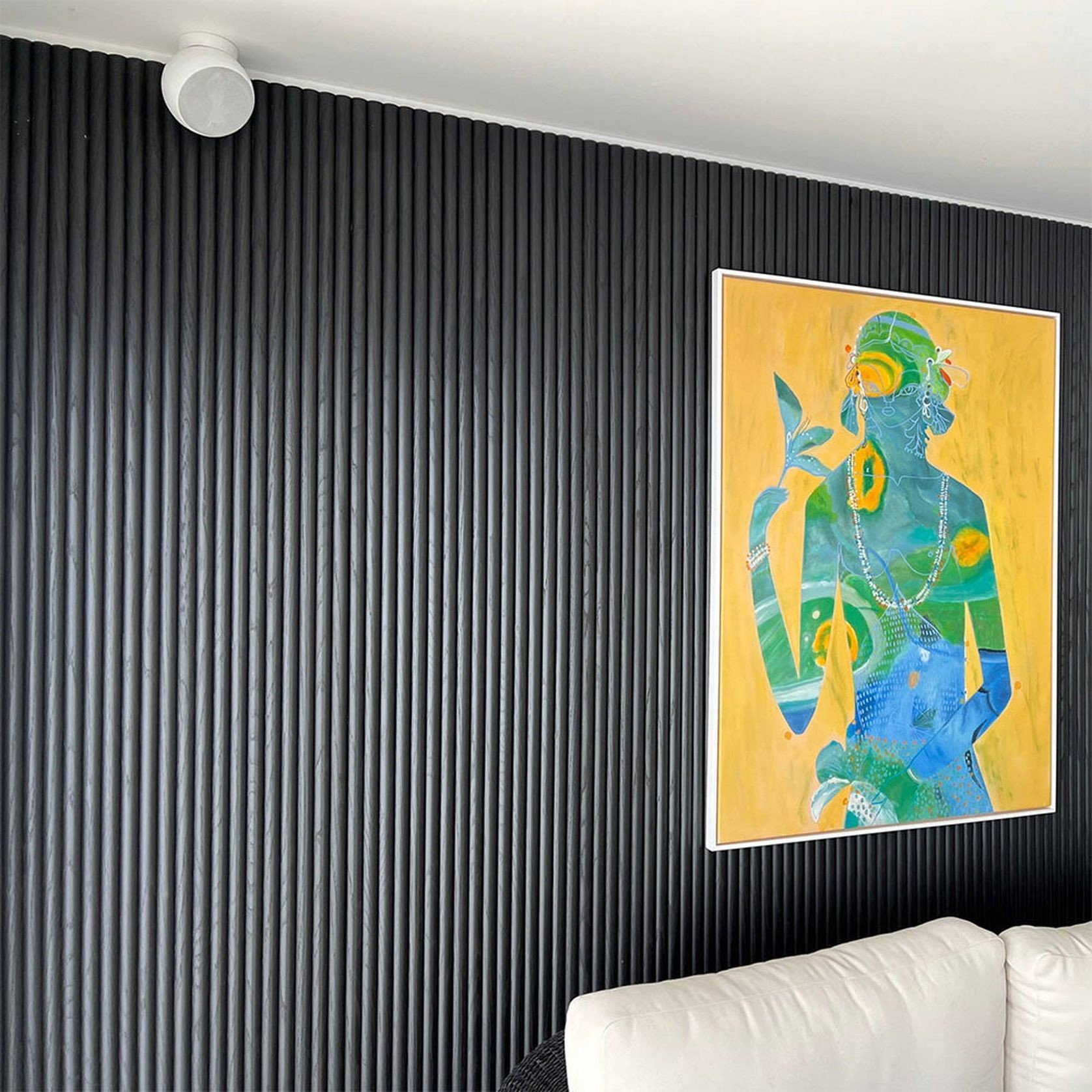 WOODFLEX Flexible Wooden Slat Wall Panel - Black - 2700mm x 600mm - Half Round 27mm gallery detail image