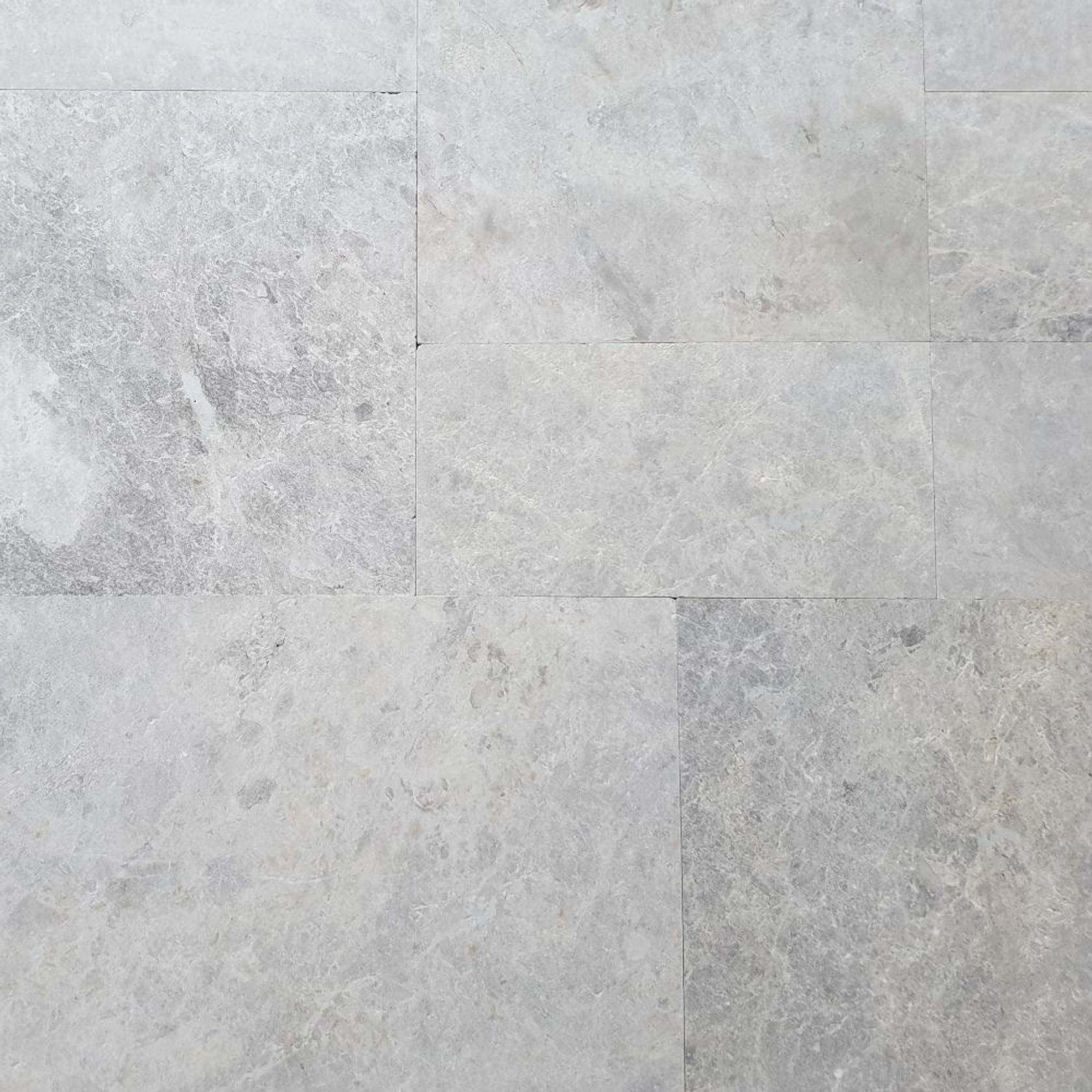 15mm Bodrum Blue Sandblasted Marble French Pattern Tiles  - Tumbled gallery detail image