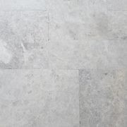 15mm Bodrum Blue Sandblasted Marble French Pattern Tiles  - Tumbled gallery detail image