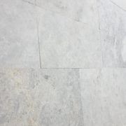 15mm Bodrum Blue Sandblasted Marble French Pattern Tiles  - Tumbled gallery detail image