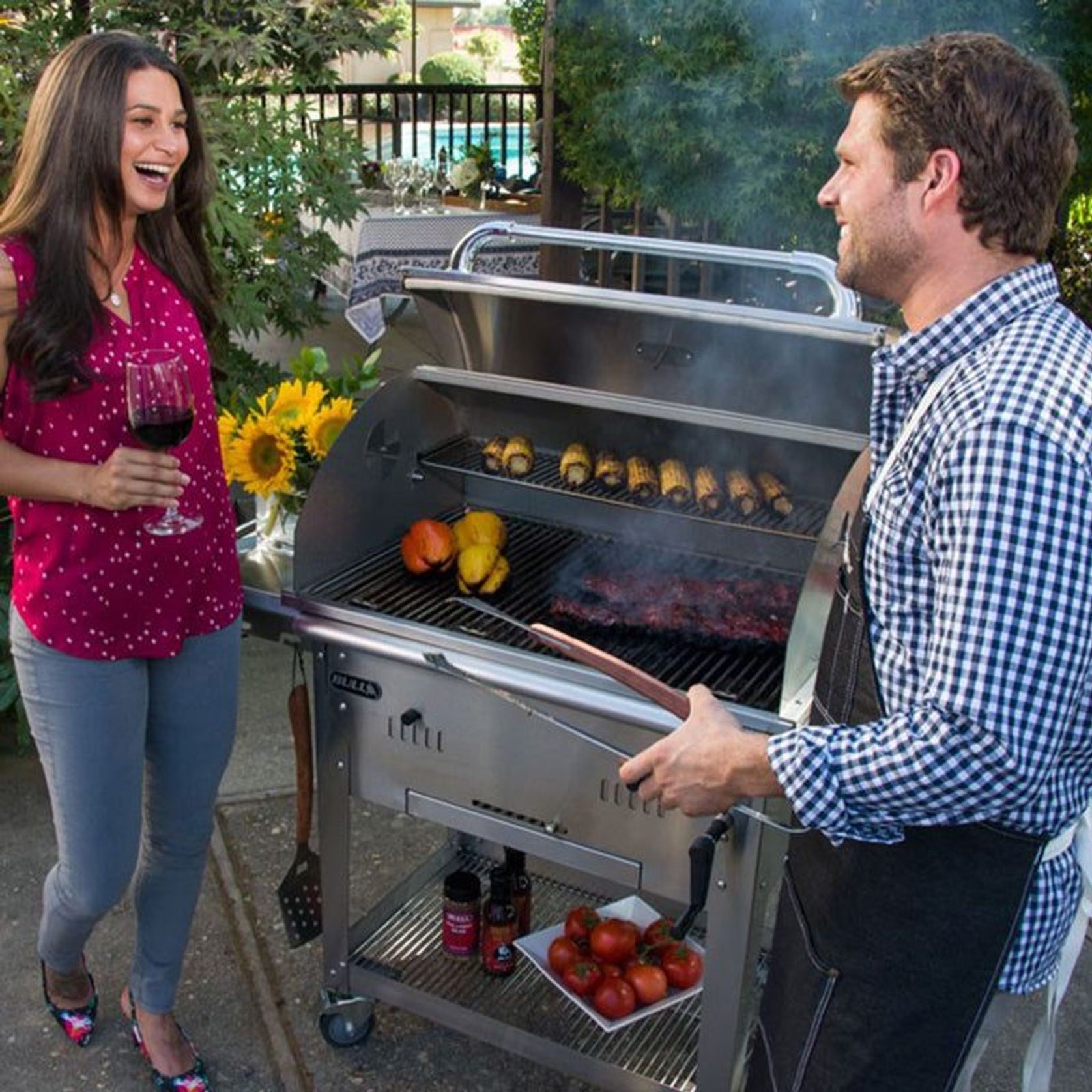 Bull Bison Premium Charcoal Drop In Grill and Cart gallery detail image