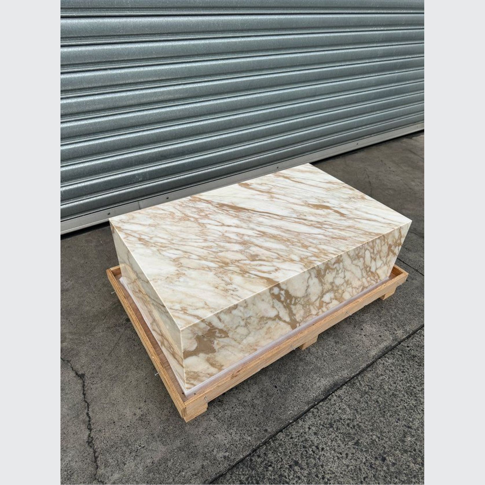 Block Coffee Table - New Gold Calacatta | Natural Stone Co. gallery detail image